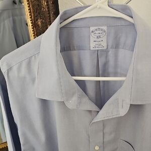 Brooks Brothers 1818 Regular Classic Blue Long Sleeve Dress Shirt - 18.5 36/37